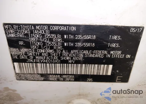 2017 Toyota Rav4 Se from USA, damaged, VIN JTMJFREV9HD216901